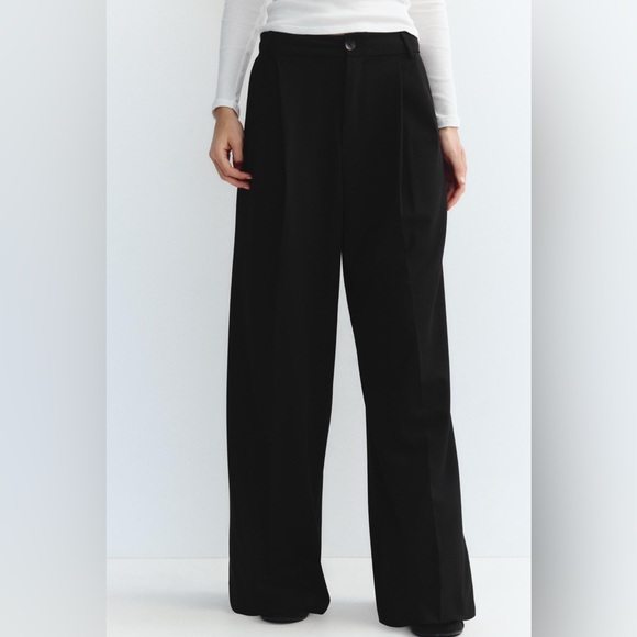 Pants - Zara High Waisted Black Wide-Leg Pants Size XL NWOT